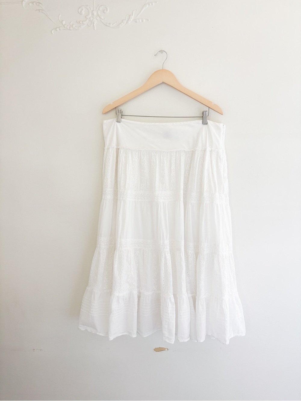 Vintage Cotton Tiered Skirt